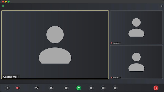 template video conference user interface application for social communication