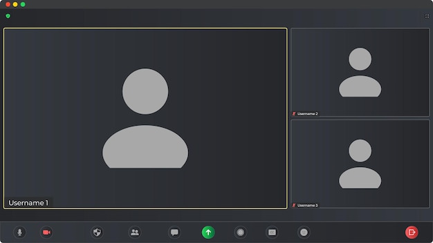 Vector template video conference user interface application for social communication