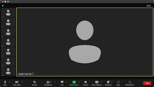 Шаблон пользовательского интерфейса видеоконференции Приложение для социального общения