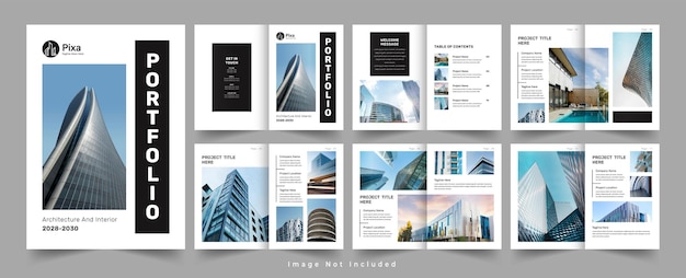 Vector template voor architectuur- en interieurportefeuille