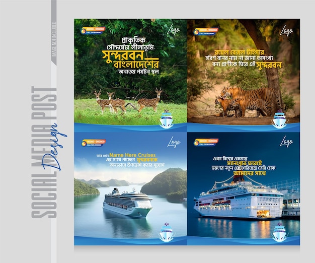 Vector template voor cruiseschepen in sundarbans