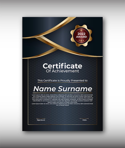 Template voor het ontwerp van het certificaat