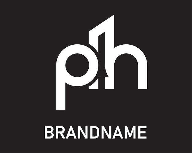 Template voor het ontwerp van het logo van de letter ph