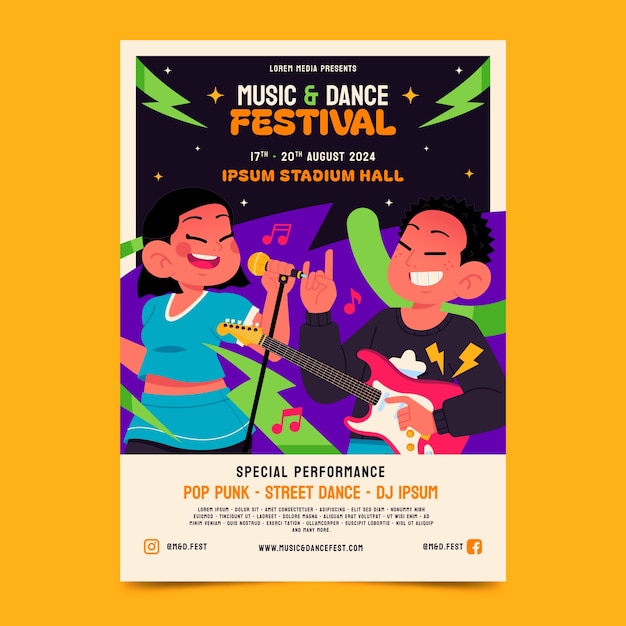 Template voor posters van muziekfestivals