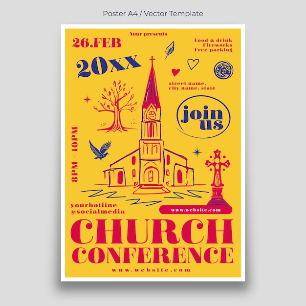 Vector template voor posters voor kerkelijke conferenties