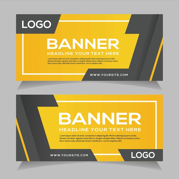 Vector template of web banners with diagonal elements