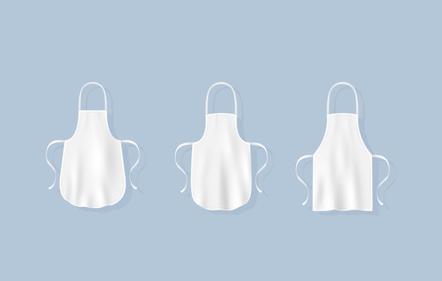 Template of white restaurant chef uniform apron restaurant kitchen staff white apron or pinafore