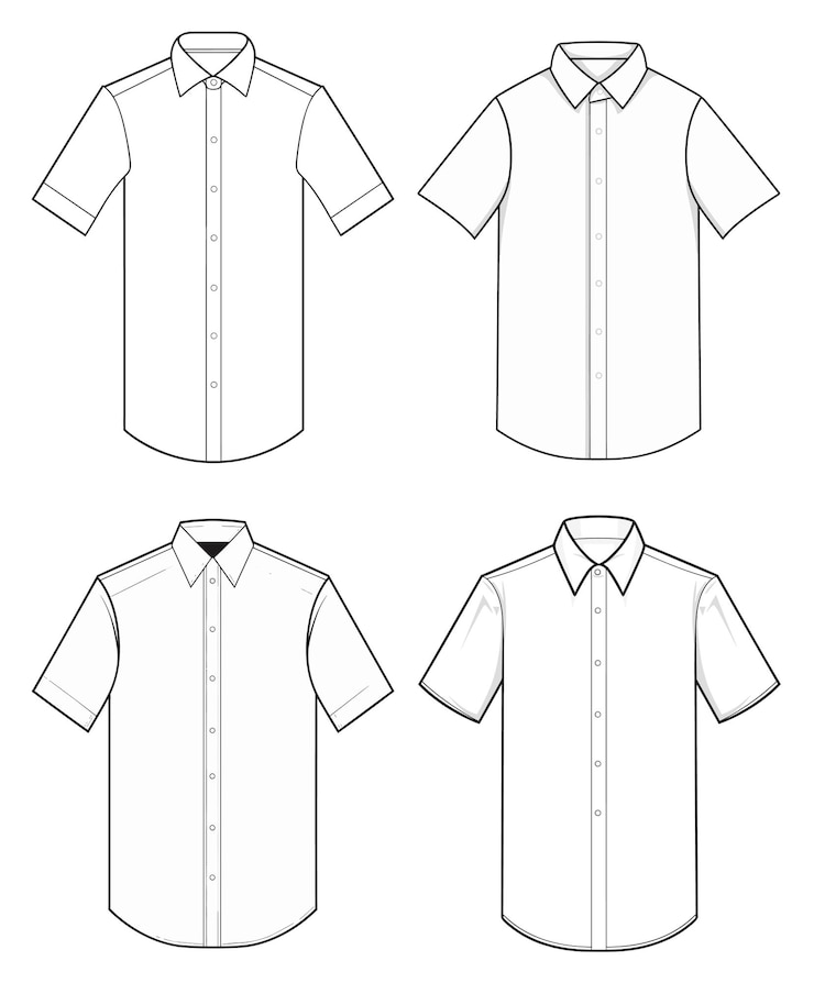 Vector template white shirt mockup vector illustration flat design outline
