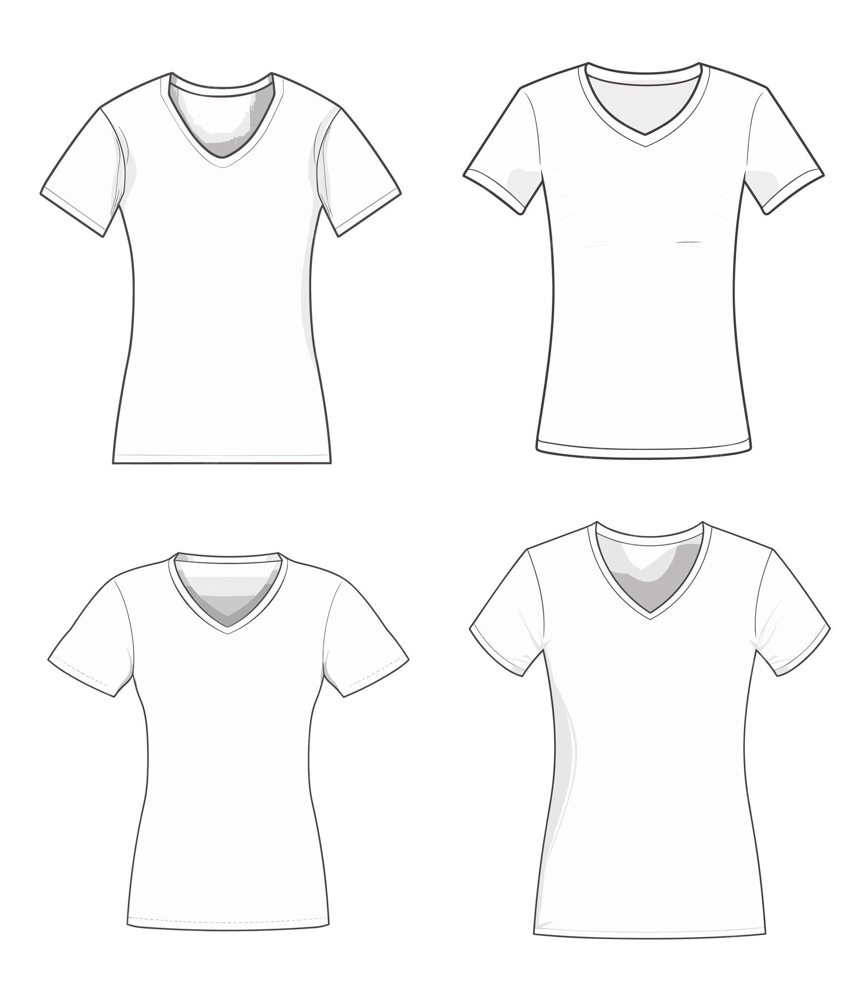 Premium Vector | Template white woman tshirt mockup vector illustration ...