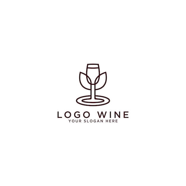 ベクトル テンプレートワインデザインロゴ