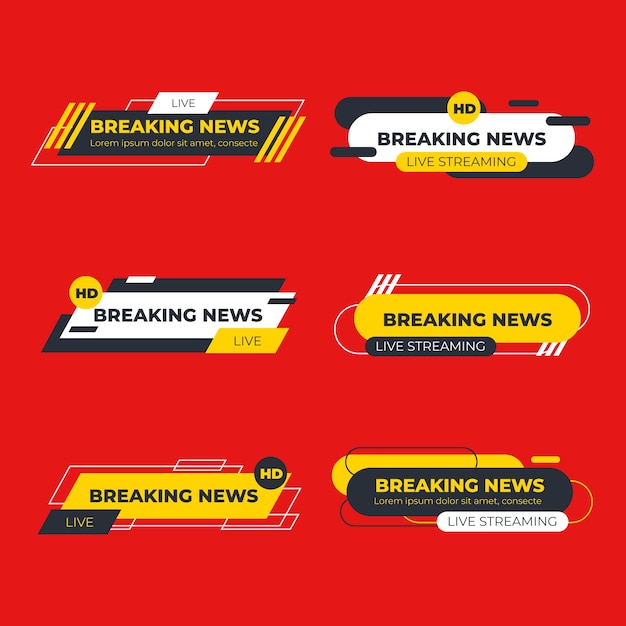 Template with breaking news concept