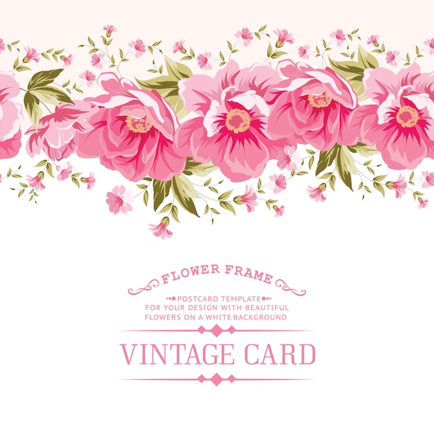 Vector template with a floral border