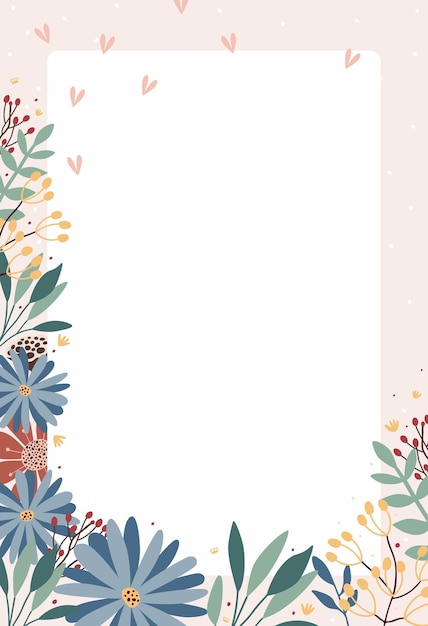 Vector template with flowers and leafs universal design