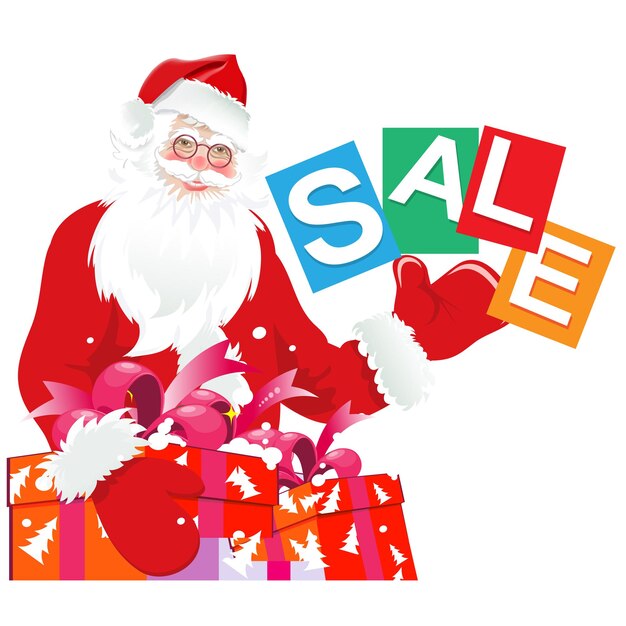 Vector template with santa claus for christmas sale