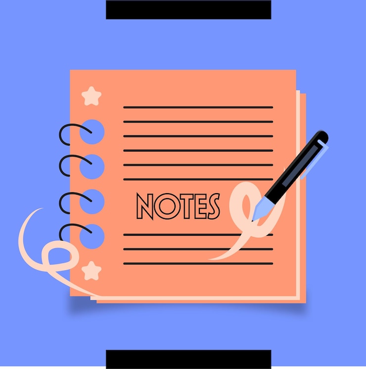 Vector template writting notebook blue student