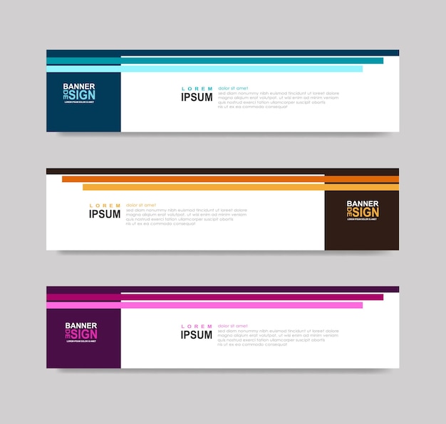 Vector templates of horizontal web banner website header seo ads flyer invitation card place for a photo