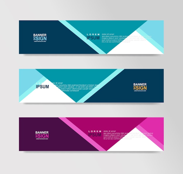 Vector templates of horizontal web banner website header seo ads flyer invitation card place for a photo