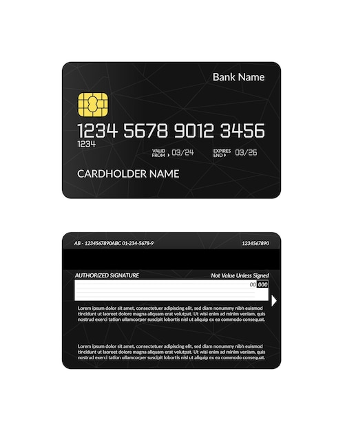 벡터 신용카드 디자인 템플릿 백색 배경에 고립 된 신용 카드 터