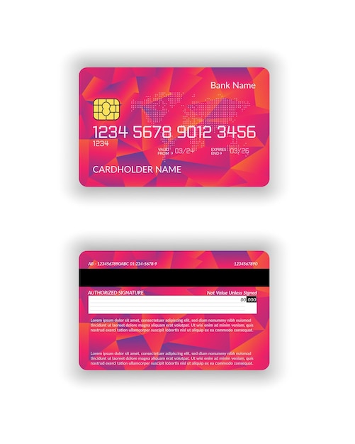 ベクトル クレジットカードデザインのテンプレート 白い背景に隔離されたクレジット カードベクトル