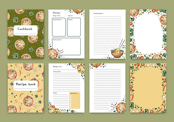 वेक्टर templates for a recipe book the blank pages for your recipes cookbook vector