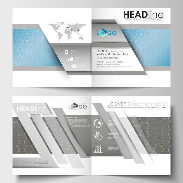 Vector templates for square brochure, magazine, flyer, booklet