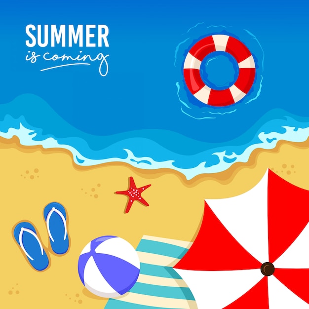 Vector templates summer with beach