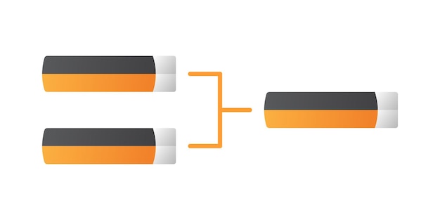 Templates of vector tournament brackets for 2 teams. Blank bracket template.