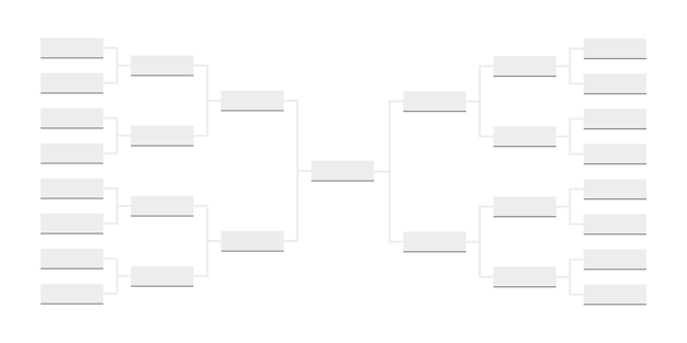 Templates of vector tournament brackets for 29 teams. Blank bracket template.