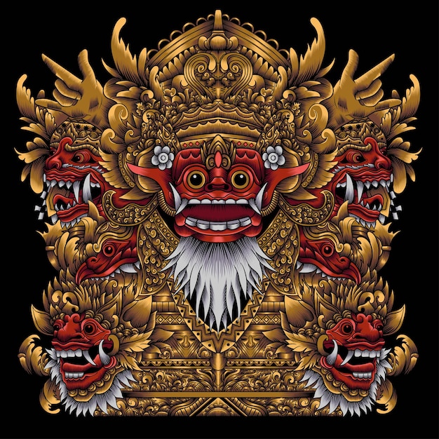 Temple of barong vector illustration