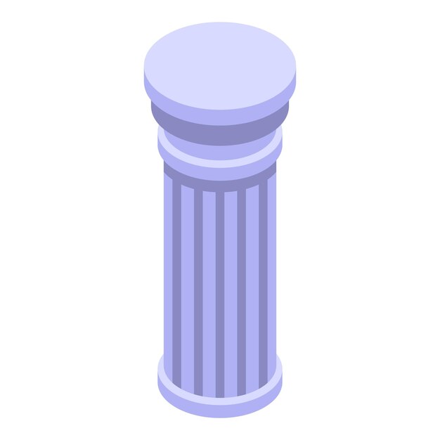 Vector temple column icon isometric vector greek history classic culture