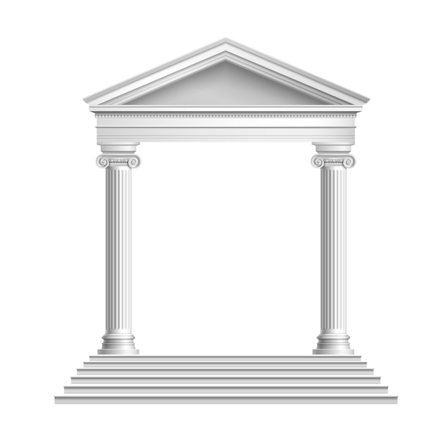 Vector temple front with columns