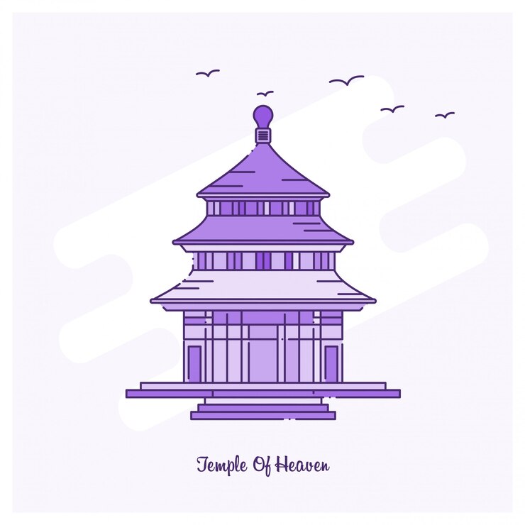 Vector temple of heaven landmark