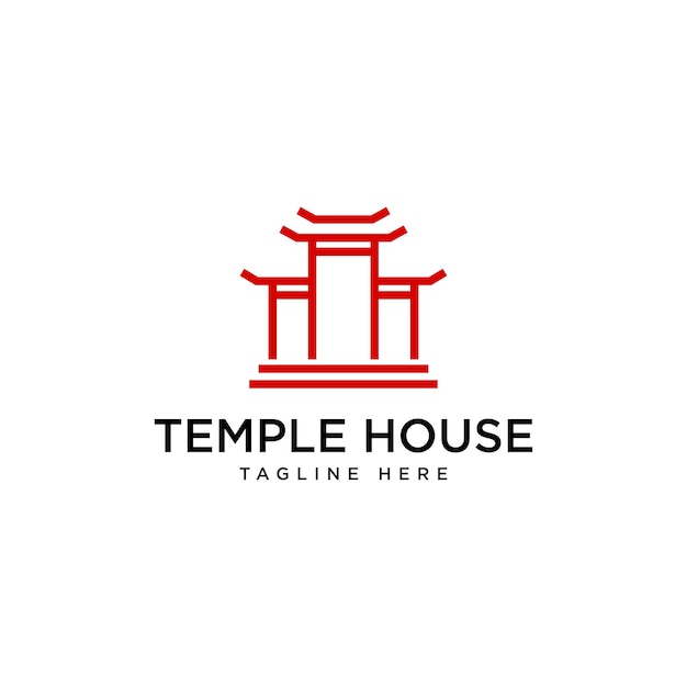 Vector temple house logo vector icon illustration