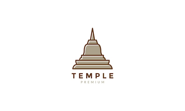 Temple line colorful vintage logo vector icon illustration design