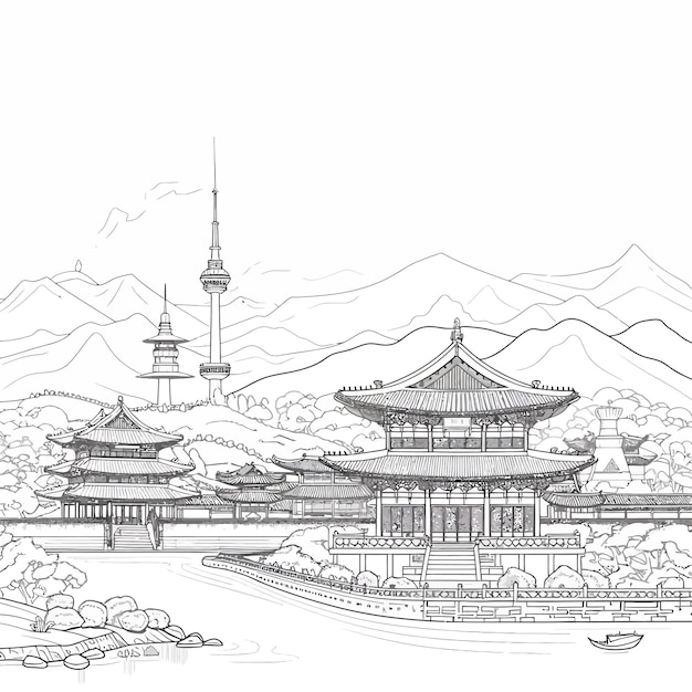 temple_nature_landscape_view_vector_sketch