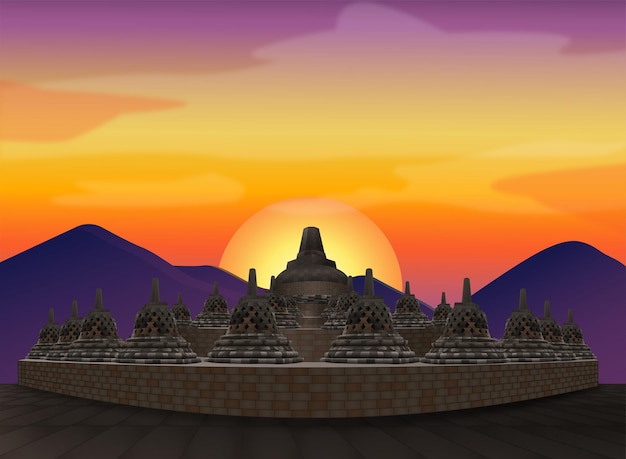 Temple at Sunset