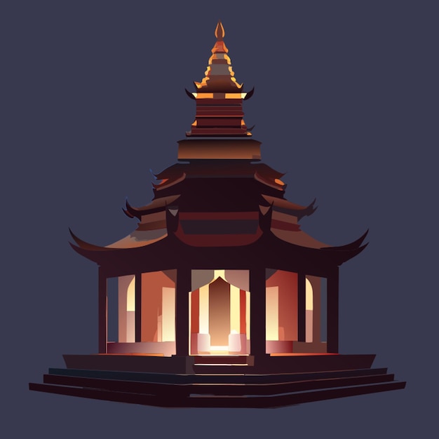 Vector temple in thailand vector illustration