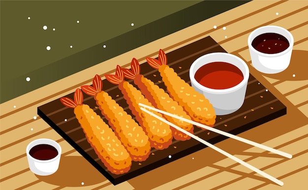 Tempura Japanese Food Illustration