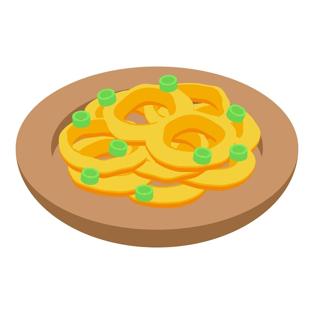 Tempura pasta icon isometric vector Fried shrimp Food meat