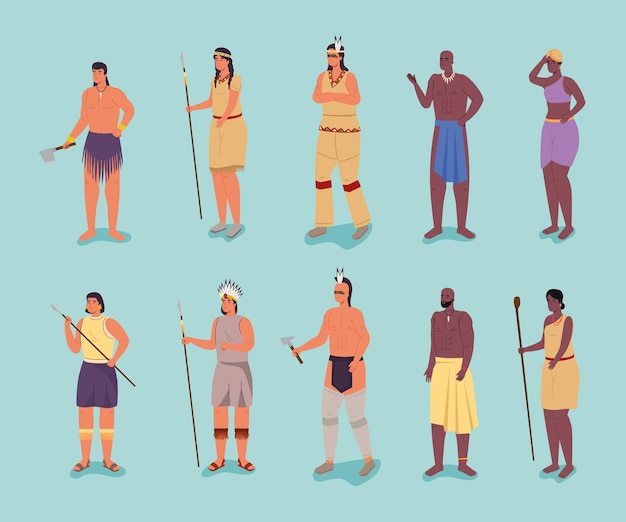 Ten aborigines characters