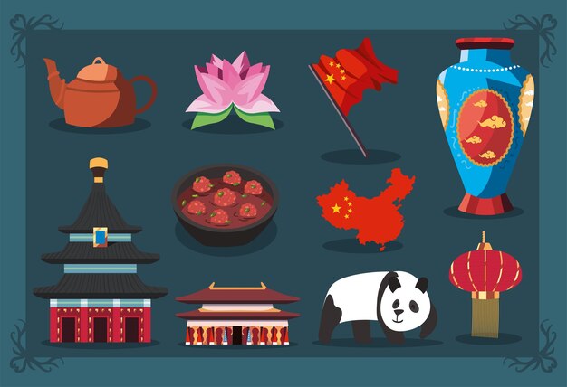 Vector ten chinese items