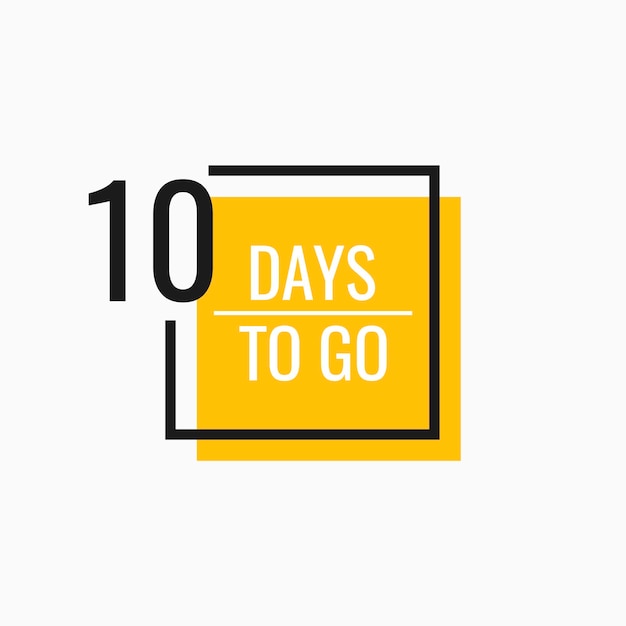 Ten Days left to go. Geometric banner design template for your needs. Modern flat style vector illustration.