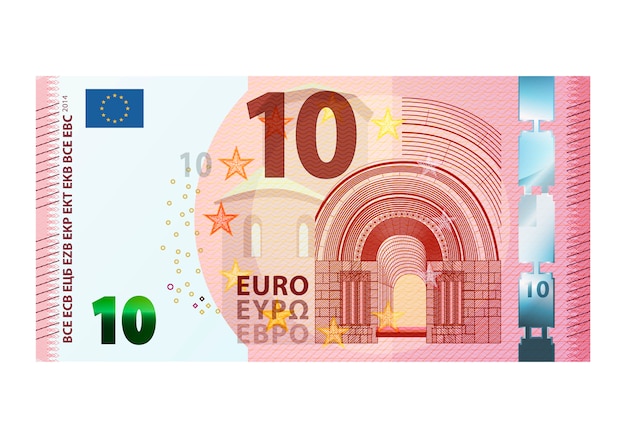 Вектор Десять евро банкноты
