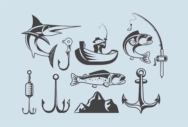 Ten fishing icons