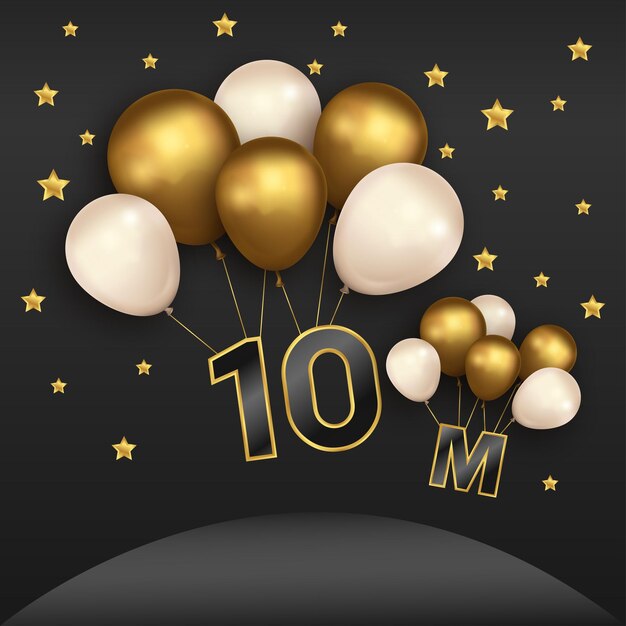 Vector ten million celebration social media post design