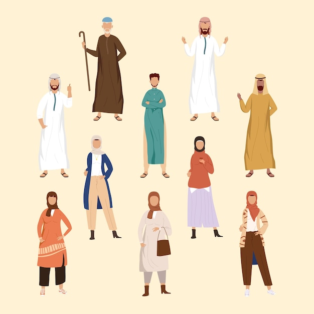 Vector ten muslim community persons group