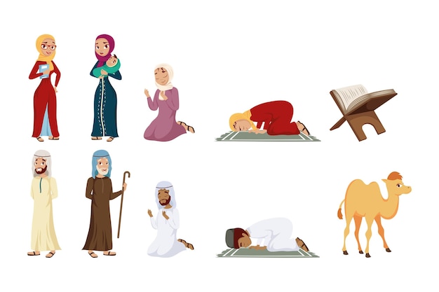 Vector ten muslim culture set