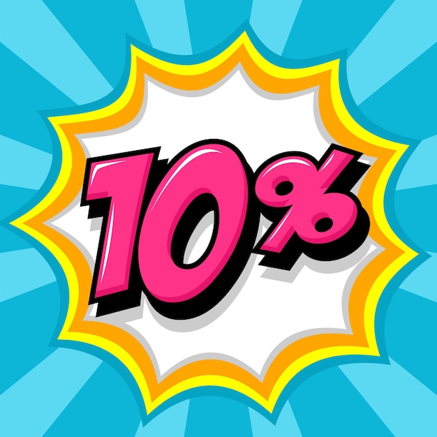 만화 스타일의 10% 할인