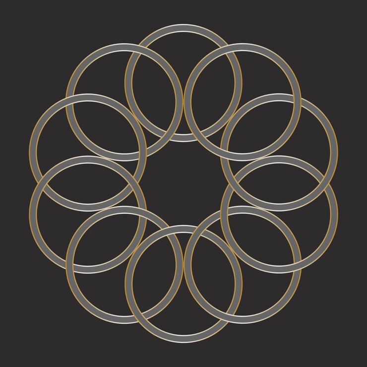 Vector ten rings circle pattern