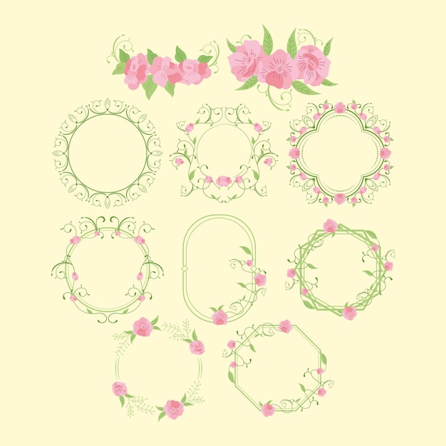 Ten roses frames icons